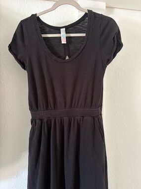 Women’s ' Black Casual Knit Dress - Soft Scoop Neck